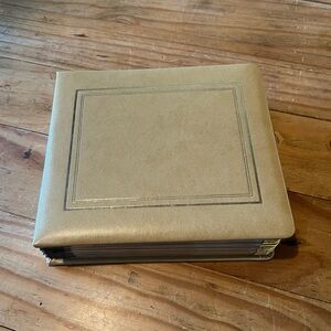 Vintage Tan and Gold Photo-Curio Photo Album